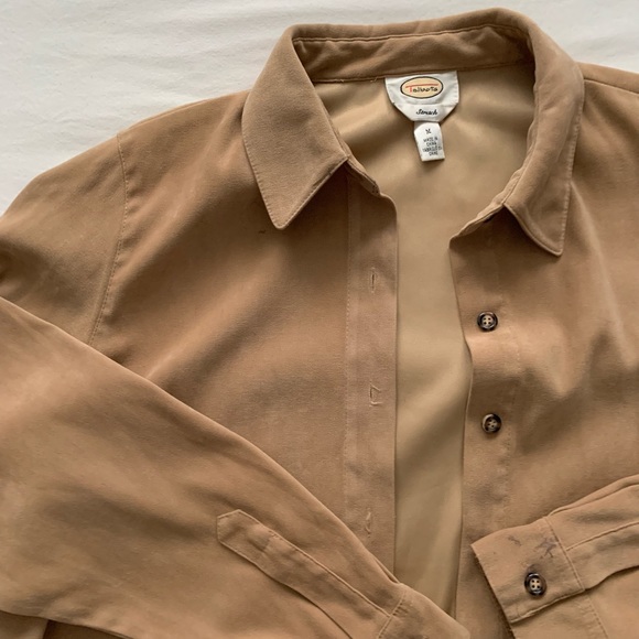 Women’s Tan Button Down Throwover - Picture 2 of 4